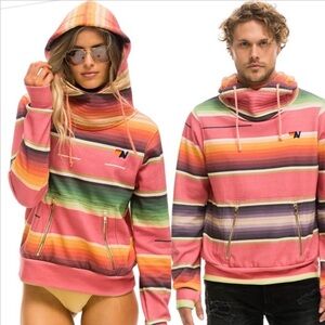 Aviator Nation Ninja Hoodie - Pink Serape Stripe